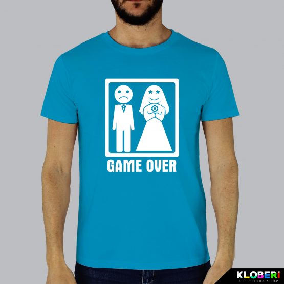 T-shirt uomo | Matrimonio: Game over azzurro