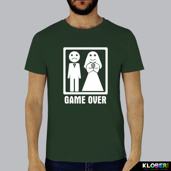 T-shirt uomo | Matrimonio: Game over verde bottiglia