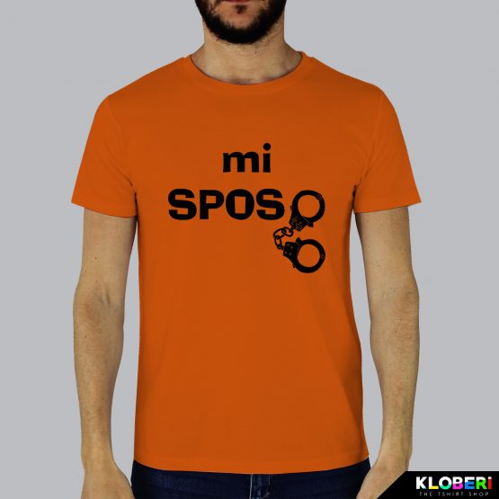 T-shirt uomo | Mi sposo arancio