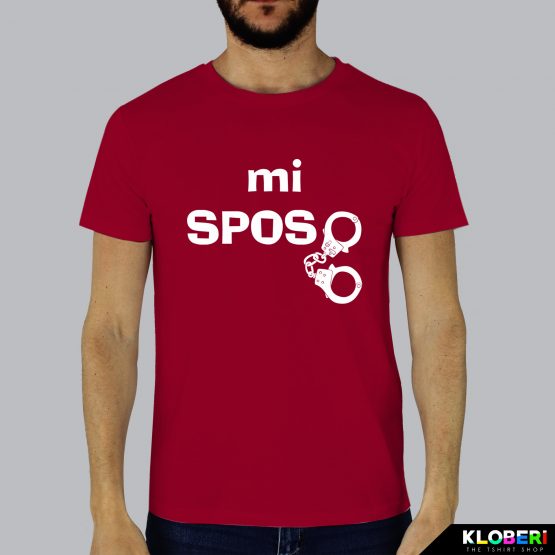 T-shirt uomo | Mi sposo bordeaux