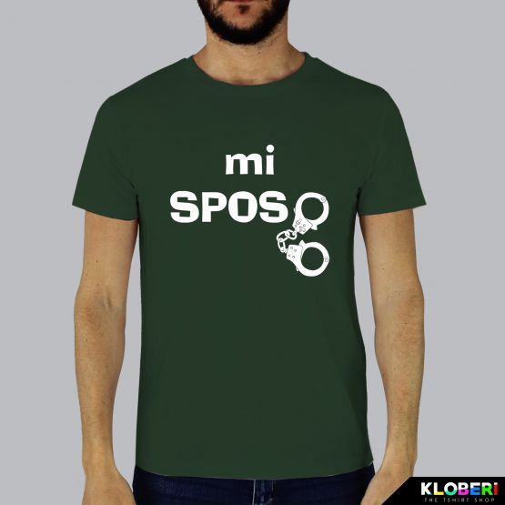 T-shirt uomo | Mi sposo verde bottiglia