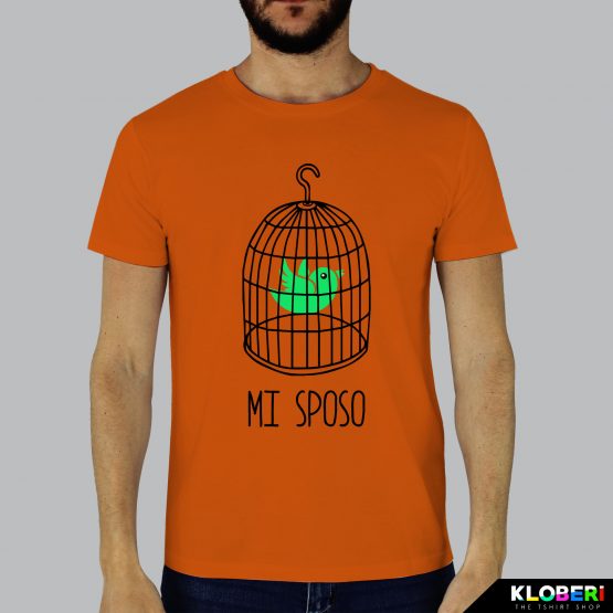 T-shirt uomo | Matrimonio: Gabbia arancio