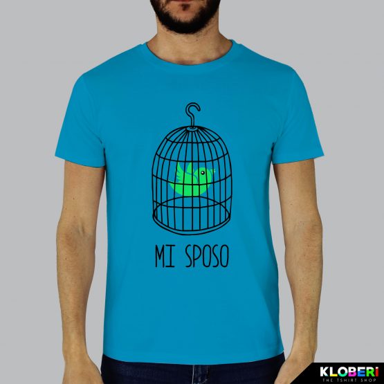 T-shirt uomo | Matrimonio: Gabbia azzurro