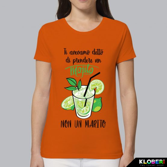 T-shirt donna | Matrimonio: Mojito non marito arancio