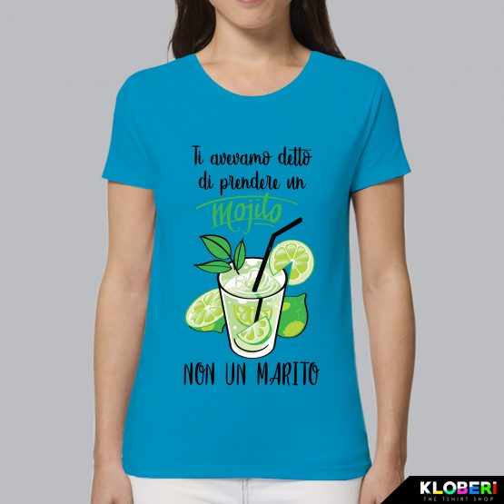 T-shirt donna | Matrimonio: Mojito non marito azzurro