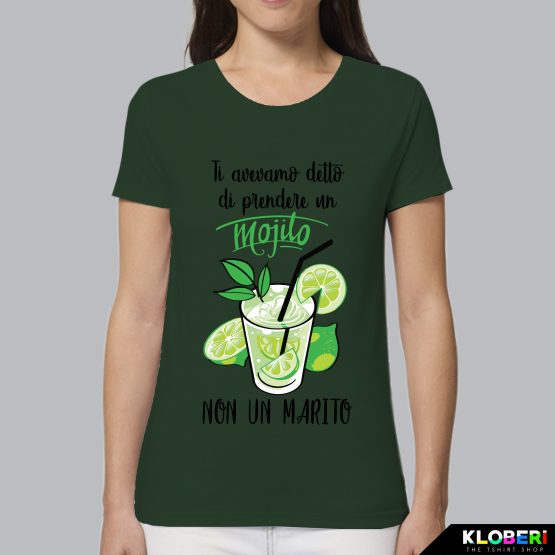 T-shirt donna | Matrimonio: Mojito non marito verde bottiglia