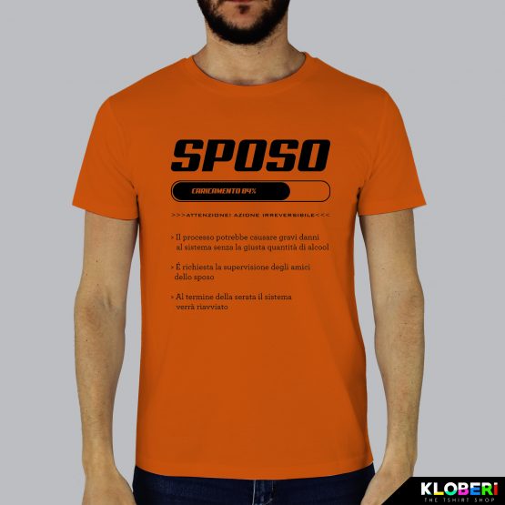 T-shirt uomo | Matrimonio: Caricamento sposo arancio