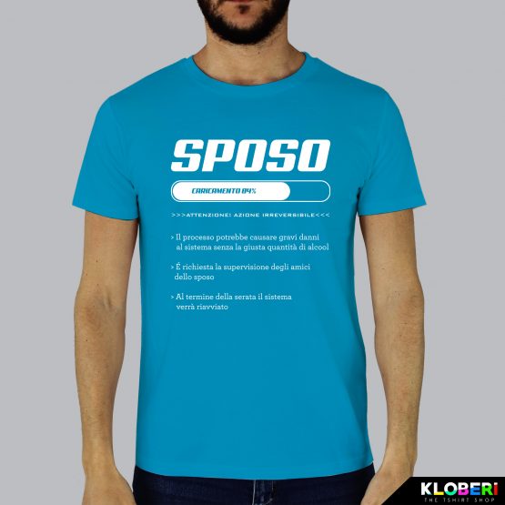 T-shirt uomo | Matrimonio: Caricamento sposo azzurro