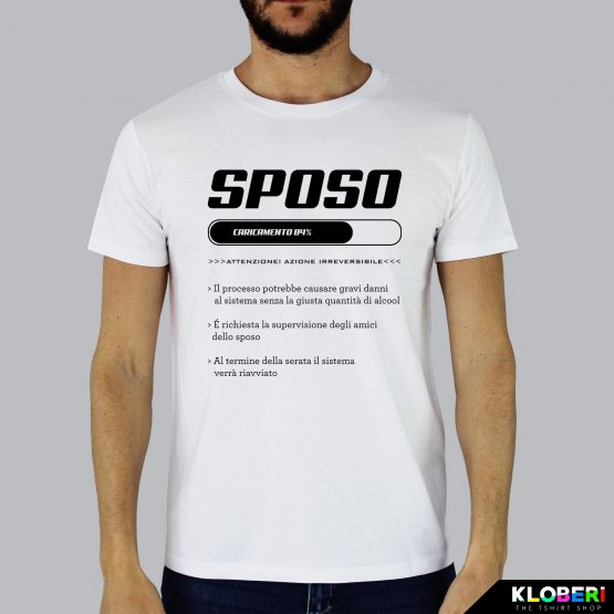 T-shirt uomo | Matrimonio: Caricamento sposo bianco