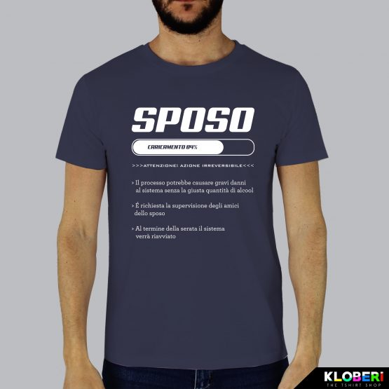 T-shirt uomo | Matrimonio: Caricamento sposo blu