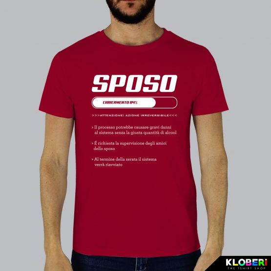 T-shirt uomo | Matrimonio: Caricamento sposo bordeaux