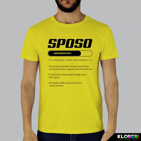 T-shirt uomo | Matrimonio: Caricamento sposo giallo