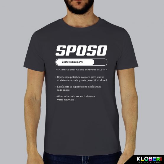 T-shirt uomo | Matrimonio: Caricamento sposo grigio