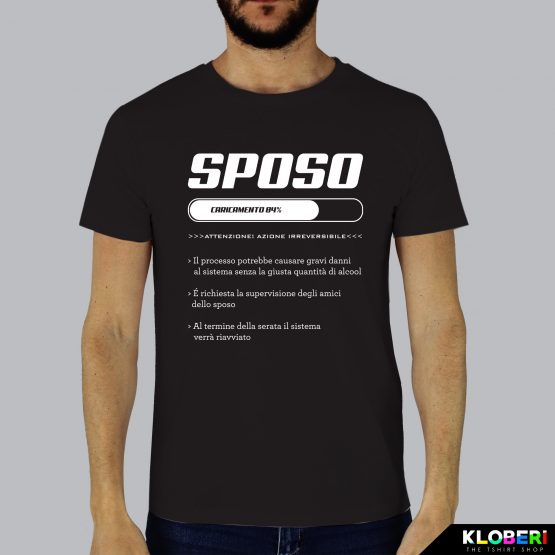 T-shirt uomo | Matrimonio: Caricamento sposo nero