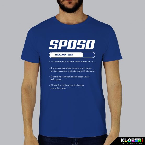 T-shirt uomo | Matrimonio: Caricamento sposo royal