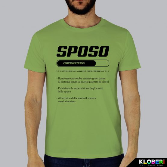 T-shirt uomo | Matrimonio: Caricamento sposo verde acido