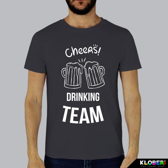 T-shirt uomo | Drinking team grigio