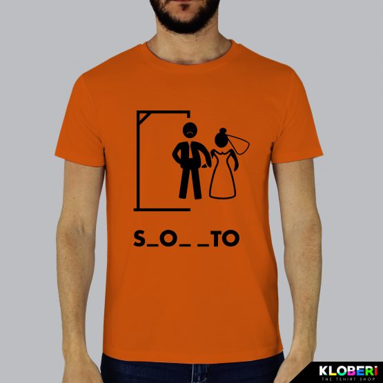 T-shirt uomo | Matrimonio: Impiccato celibato arancio