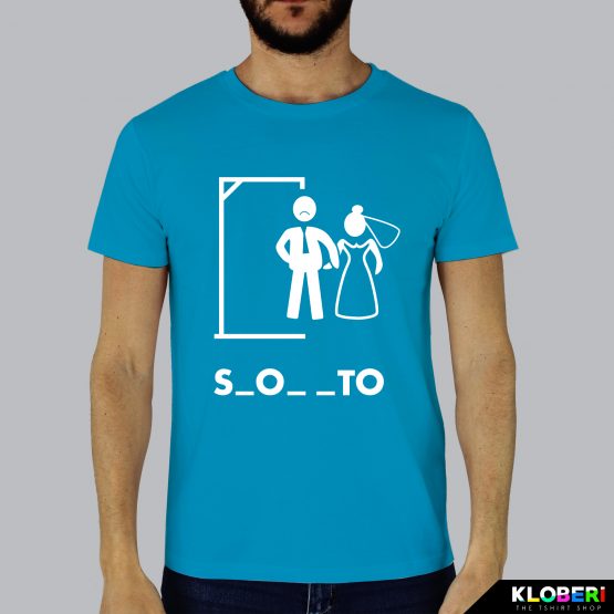 T-shirt uomo | Matrimonio: Impiccato celibato azzuro