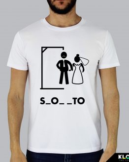 T-shirt uomo | Matrimonio: Impiccato celibato bianco