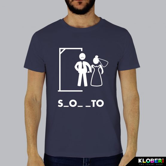 T-shirt uomo | Matrimonio: Impiccato celibato blu