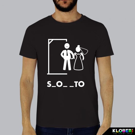 T-shirt uomo | Matrimonio: Impiccato celibato nero