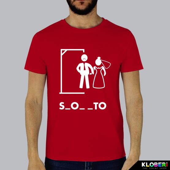 T-shirt uomo | Matrimonio: Impiccato celibato rosso