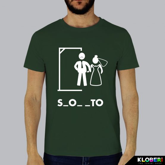 T-shirt uomo | Matrimonio: Impiccato celibato verde bottiglia