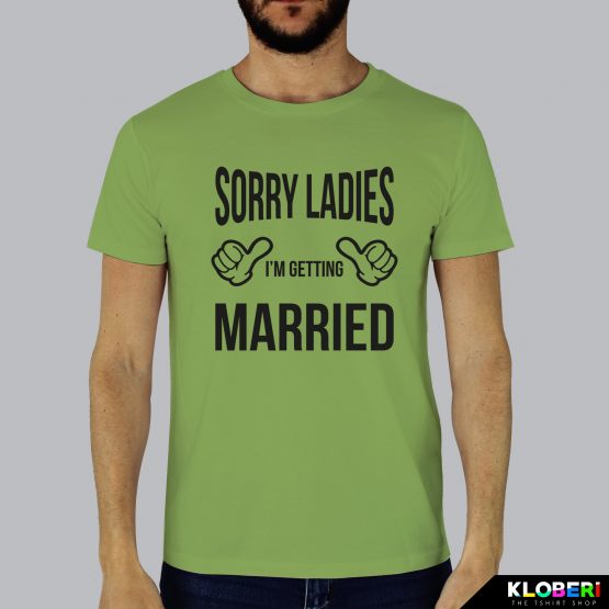 T-shirt uomo | Matrimonio: Sorry Ladies verde acido