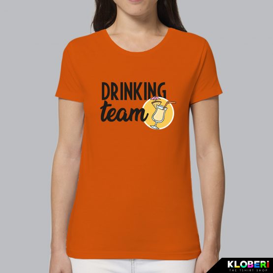 T-shirt donna | Drinking team arancio