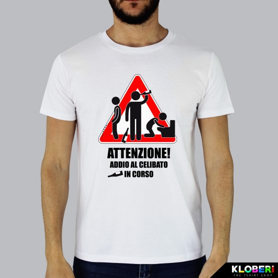 T-shirt uomo | Matrimonio: Attenzione celibato bianco