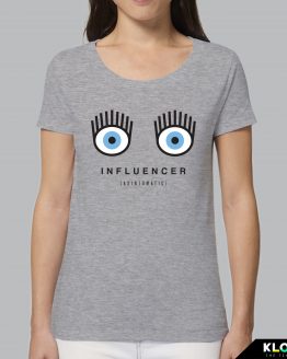 T-shirt da donna indossata | Influencer Grigio Melange | Fermoaguardare