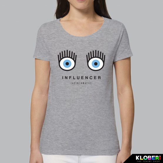 T-shirt da donna indossata | Influencer Grigio Melange | Fermoaguardare