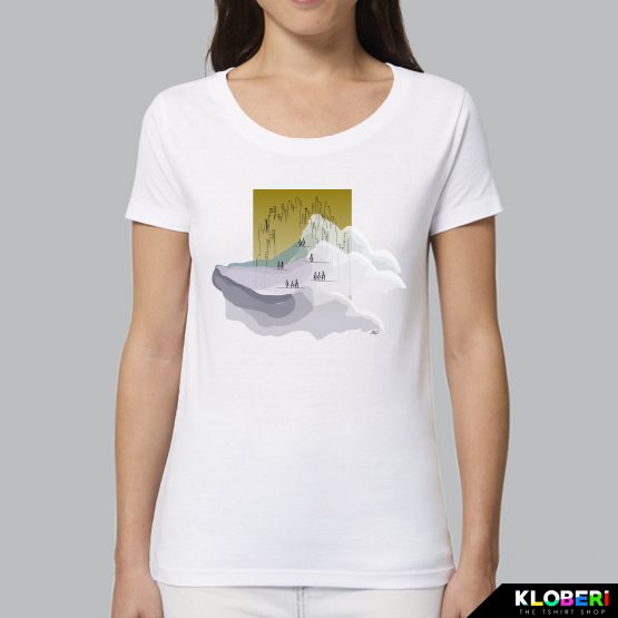 T-shirt da donna indossata bianca | Sospesi II | Irene Roggero