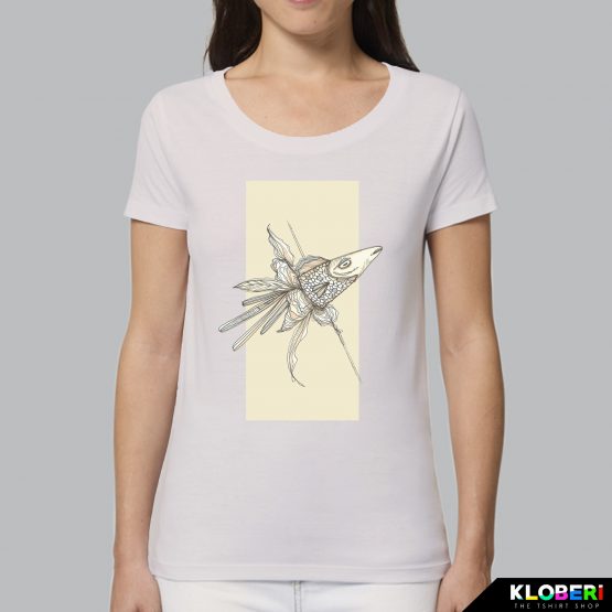 T-shirt da donna indossata | Flower fish | Stefania Albertino