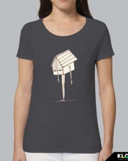 T-shirt da donna indossata | Home antracite | Stefania Albertino