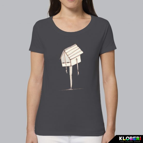 T-shirt da donna indossata | Home antracite | Stefania Albertino