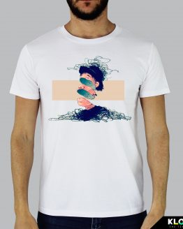 T-shirt da uomo indossata | Tre teste | Edoardo Gamba