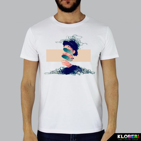 T-shirt da uomo indossata | Tre teste | Edoardo Gamba