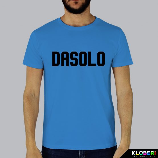 T-shirt da uomo indossata | Dasolo Azzurro