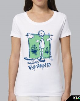 T-shirt da donna indossata | Rampante Blu | AryArt