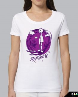 T-shirt da donna indossata | Rampante Viola | AryArt