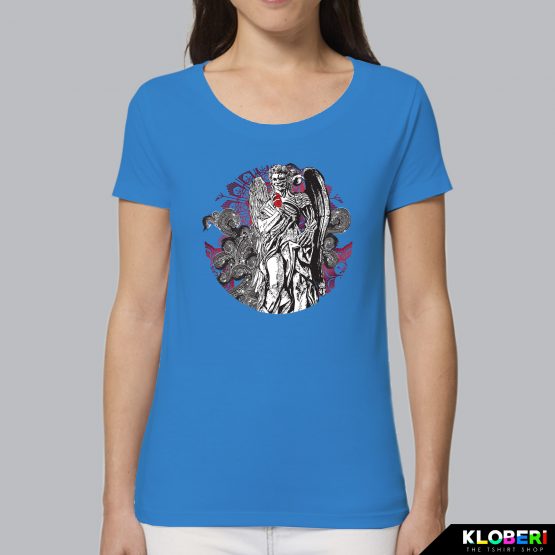 T-shirt da donna indossata | Statua Azzurro | AryArt