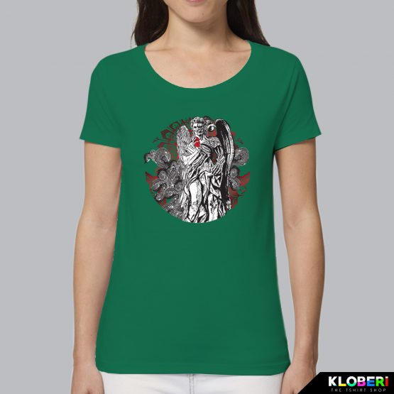 T-shirt da donna indossata | Statua Verde | AryArt