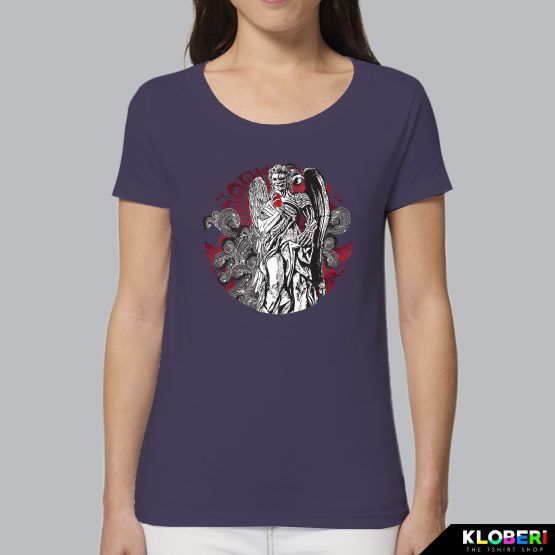 T-shirt da donna indossata | Statua Viola | AryArt