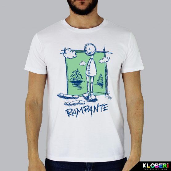 T-shirt da uomo indossata | Rampante Blu | AryArt