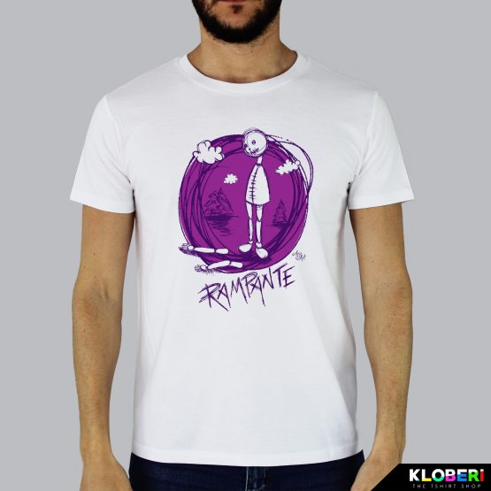 T-shirt da uomo indossata | Rampante Viola | AryArt