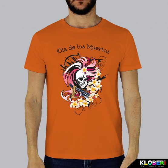 T-shirt da uomo indossata | Revolver Orange | AryArt