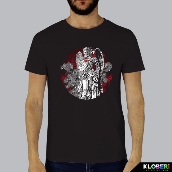 T-shirt da uomo indossata | Statua Black | AryArt