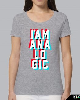 T-shirt da donna indossata | Analogic Grigio Melange | Fermoaguardare